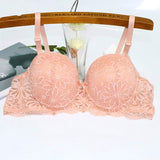 Lace Push up Bra With Sponge Gathered Women's Bra Solid Women Bras