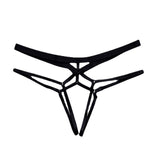 European American Low-Rise Open Crotch Panties Women Transparent Hip-Lifting Lace-up Thong