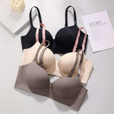 Solid Traceless Underwear Women's Push-up Bra Steel Ring-free Anti-sagging Basic Bra