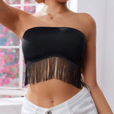 Strapless Bra Tassels for Women's Tube Bra Tank Top Around Bust Seamless Underwire Camisole Bra