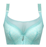 Comfortable Thin Lace Embroidered Women's Bra High Collar Plus Size Seamless Push-up Front Closure Sexy Underwear