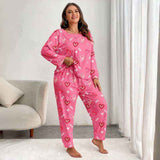European American Autumn New Style Cotton Stretch Breathable Plus Size Women's Homewear Long Pants V-neck