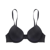 Summer Solid Nylon Molded Cup Bra Plus Size Adjustable Anti-Sagging Push-Up Bikini Wire Free Women's Underwear