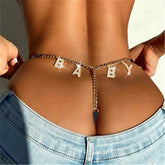 BABY Rhinestone Thong Waist Chain Underwear Body Chain Women's Underwear