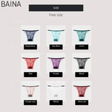 Lace Low Waist Briefs High Cut Panties Comfortable Sexy Large Size T-pants Breathable Butt-lifting Underwear