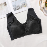 Push-Up Front Buckle Bra Fixed Cup Lift Up Beauty Back Lace Vest Style Bra
