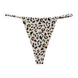 Women's Low Waist Sexy Thong, Seamless Ice Silk Plus Size Pure Desire Single String Panties, Animal Print Sport Quick-Dry T-Back