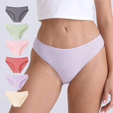 Breathable Crotch for Women Mid-Waist Sexy Striped Girl Briefs Hip-Covering Underwear