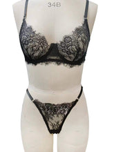 Sexy Women's Lightweight Breathable Lace Embroidered Slimming Bra Set Sexy Underwear Two Piece Set Lingerie