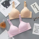 Breastfeeding Underwear Front Open Button Soft Support Wire Free Nylon Women's Bra