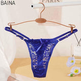 Low Rise Lace Transparent G String Panties Women Cotton Crotch Breathable Sexy Girl Adjustable Waist Band Thong