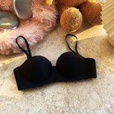 One-piece Striped Small Chest Underwear Women's Gather-up Large No-steel Ring Beautiful Back-up Anti-sagging Breathable Bra