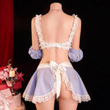 Plus-size Sexy Maid Costume Bow Butterfly Plaid Skirt Uniform Set Lingerie ODM European American