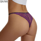 Lace Low Waist Briefs High Cut Panties Comfortable Sexy Large Size T-pants Breathable Butt-lifting Underwear
