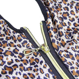 Sexy Deep V-Neck Zipper Leopard Print Backless Bodycon Lingerie Sleepwear Polyester European American