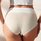 High Quality Contrast Breathable Beautiful Underwear With Lace Trimmings Women's Panties Thong for Daily