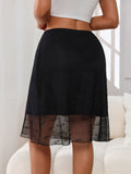 Solid Color Underskirt Lace Dress Women's Sexy Skirt Anti-Exposure Half Skirt Petticoat Underskirt with Lace