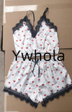 Fast Delivery One-Stop Service Hot Sale Women Pajamas Satin Lace Sleepwear Heart Sexy Sleepwear
