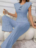 European American Style Sexy Hollow Out Strapless Women's Spandex Lace Pajamas Spring Summer High-end Homewear