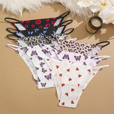 Seamless Women Panties Sexy Low Rise Butterflies Leopard Bikini Briefs Female Ice Silk No Trace Underwear Soft Lingerie