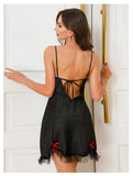 Sexy Hollow-out Lace Sling Nightgown Summer Breathable Underwear Homewear