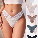 Hot Sale Transparent Solid Color Low Waist Girls Hipster Women's Lace Underwear Triangle Panty