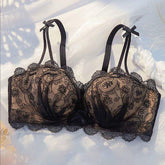 Sexy Lace Small Chest Push-up Underwear Women's Non-steel Rings Pure Desire Palm Cup Anti-sagging Display Large Thick Bra