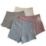 Vintage Summer Thin Safety Pants Women's Anti-exposure Ice Silk Leggings Seamless Ribbed Outerwear Shorts