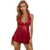 Sexy Erotic Women's Mesh Perspective Suspender Pajamas Plus Size Suit
