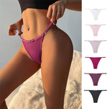Sexy Women's Thong T-pants with Metal Rings, Low-waist, Seamless, Breathable and Buttock-lifting Underwear for Women
