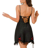Sexy Hollow-out Lace Sling Nightgown Summer Breathable Underwear Homewear