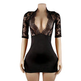 Plus-size Sexy Lace Polyester Bodycon Uniform Seductive Nightclub Pajamas Lingerie Tight Women's