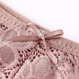 Women Sexy Underwear Lace Thong Panties Women's Solid Color Hollow See-through Low Rise Panties Sexy Thong for Women