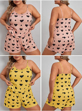 European American Milk Silk Camisole Shorts Plus Size Large Fat Lady Pajamas Homewear Set Casual Outdoor Summer
