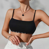 Hot Selling Breathable Skinny Soft Cotton Yoga Sports Adjustable Camisole Women's Bra Cotton Tank Top Women