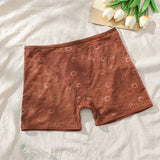 Breathable and Soft High-waisted Lady Underpants Full-transparent Women's Lace Panties Boyshorts
