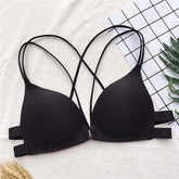 Seamless Front Buckle Tube Top Wrapped Chest Strappy Push up Bra for Women