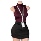 Lingerie Uniform Set OL Pure Desire Slim-fit Bodycon Skirt Sassy Professional Outfit Femme Fatale