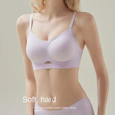 Pure Desire Women's Comfortable Wire-Free Large Chest Anti-Sagging Solid Small V-Neck Traceless Breathable