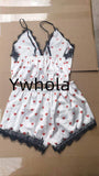 Fast Delivery One-Stop Service Hot Sale Women Pajamas Satin Lace Sleepwear Heart Sexy Sleepwear