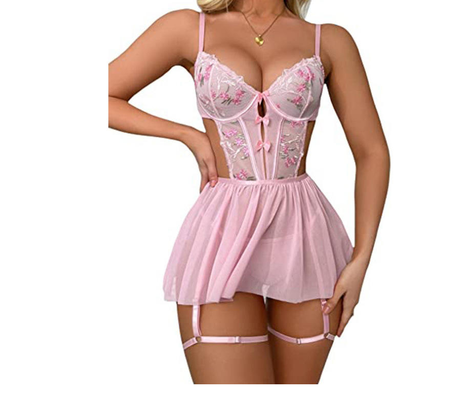 Japanese Free Sexy Xxx Embroidered Lace Lingeries Sexy Costumes Bodysuit