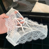 Sexy Underwear Womens Pure Desire Lace French Mesh Comfortable Hot Alluring Hollow-out Nylon Cotton Thong