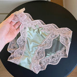 Mesh Lace Underwear Sexy Butt-Lifting Low-Waist Cotton-Crotch Hollow-Out Thong Women ODM