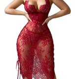 Side Cutouts and Slits Sexy Women's Pajama Set
