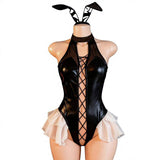 Women's Lingerie Polyester Uniform Set Jumpsuit Sexy Crotchless Alluring No-Need-To-Remove