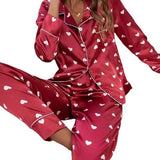Heart-Shaped European American Style Autumn Silk Ultra-thin V-Neck Full-Length Women's Long-Sleeved