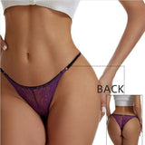 Lace Low Waist Briefs High Cut Panties Comfortable Sexy Large Size T-pants Breathable Butt-lifting Underwear