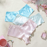 Hot Selling Women Ice Silk Breathable Underwear Panties Lace Soft Comfortable Breathable Women's Polyester Panties