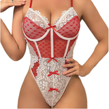 Lace-trimmed Sheer Mesh Tight-fitting Sexy Nurse Lingerie