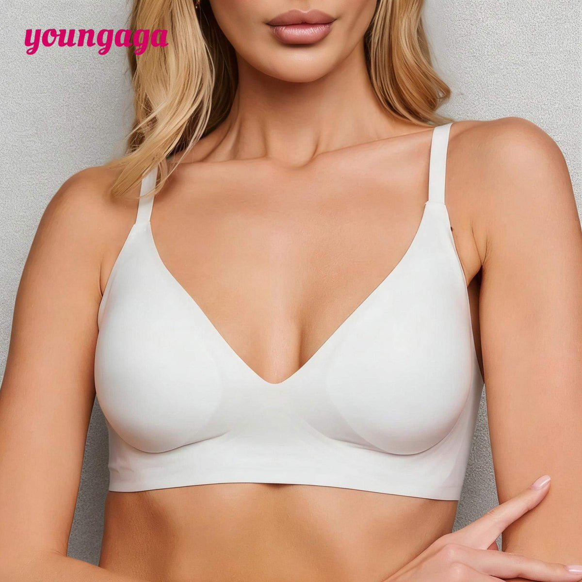 Women's Seamless Jelly Soft Support Bra 3/4 Cup Small Busts Appearing Larger Lift-up No Underwire Comfortable Bare-skin